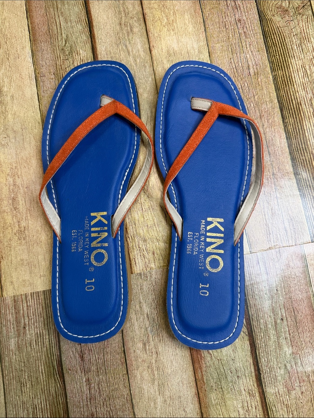 KINO Blue & Orange Flip Flop Sandals